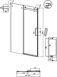 Grossman Душевая дверь в нишу Classic 100x195 профиль графит сатин стекло прозрачное – фотография-11